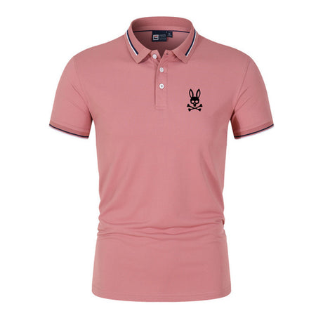 Men's Printed Short-sleeved Polo Shirt