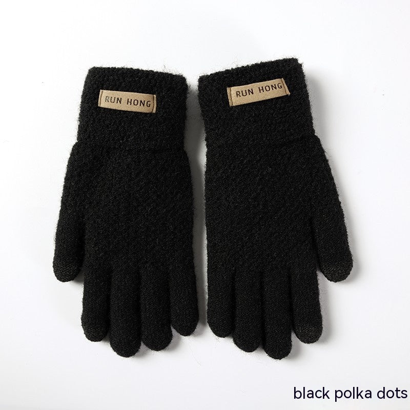 Guantes de ciclismo con forro polar y pantalla táctil gruesa con protección contra el frío