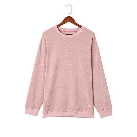 Casual Style Solid Color Knitted Long-sleeved Sweater For Women