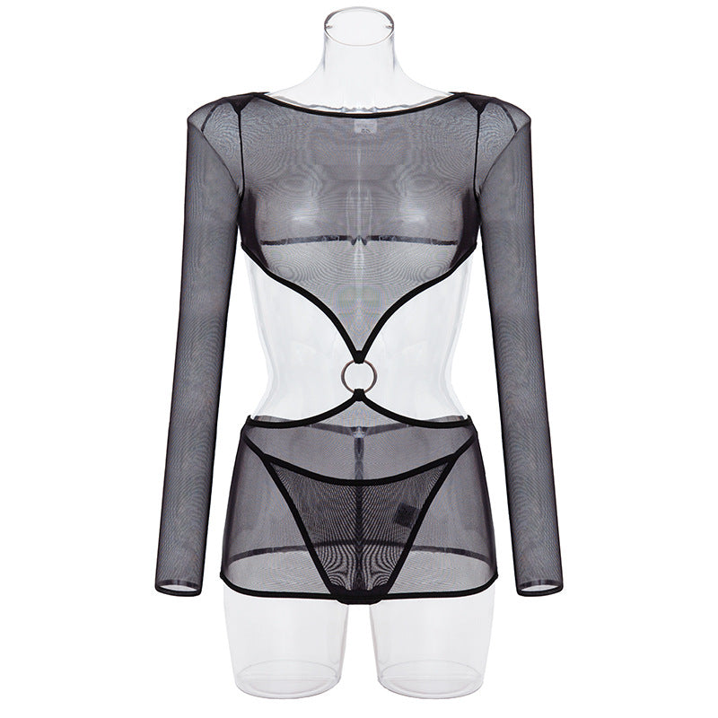 European And American Comfortable Sheer Mesh Design Two-piece Set