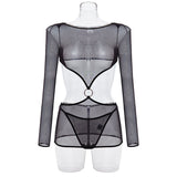 European And American Comfortable Sheer Mesh Design Two-piece Set