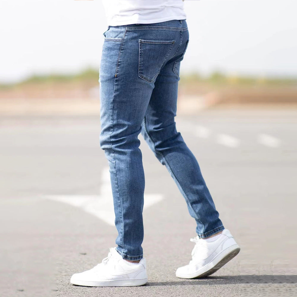 Slim Fit Skinny Denim Trousers Ripped