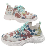 Flyknit Casual New Running 3D Printed Flowers Slip-on Light Running Shoes