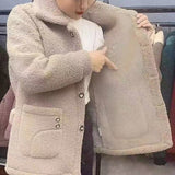 Fleece-lined Thickened Faux Cashmere Mother's Wear Autumn And Winter Mid-length Coat Warm Coat