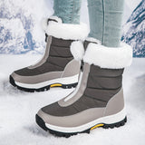 Botas de nieve para mujer, ligeras, con plataforma y cremallera, botines de invierno para mantener el calor, zapatos de felpa para exteriores, gruesos, de caña alta, además de zapatos de terciopelo