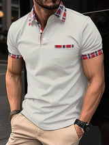 Camiseta deportiva con bolsillo y botones de verano para hombre