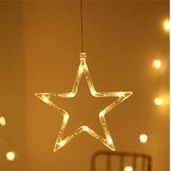 Guirnalda de luces LED navideñas con forma de estrella, cortina de luces para interior, dormitorio, decoración de fiesta en casa, muñeco de nieve, árbol de Navidad, luces navideñas