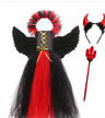 Vestido gótico de cosplay del pequeño diablo de Halloween