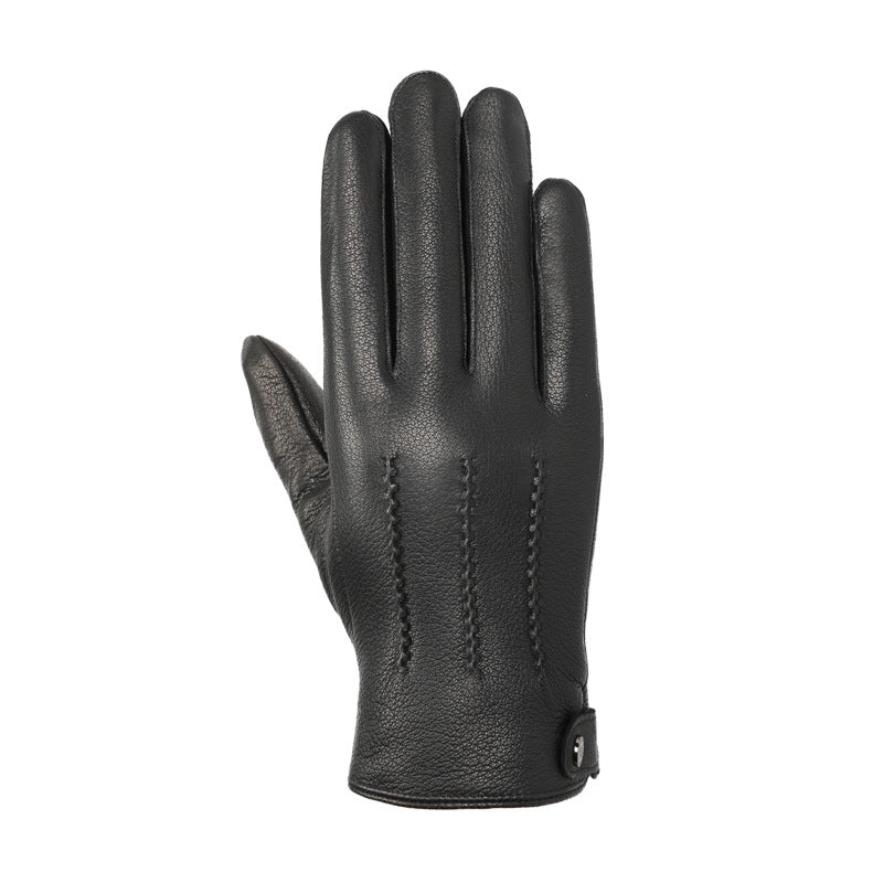 Fleece-lined Thickened Real Leather Gloves