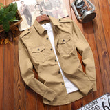 Pure Cotton All-match Casual Plus Size Shirt Coat Men