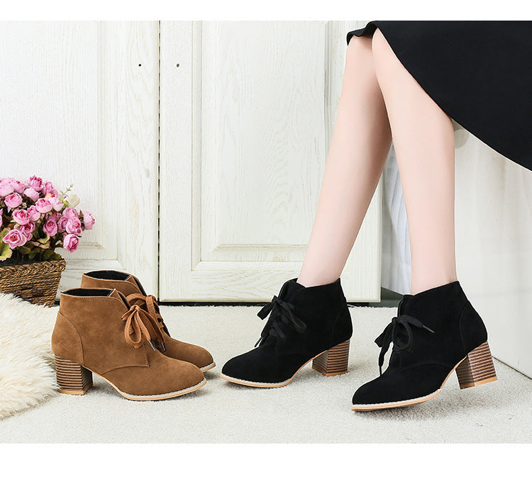 Fashion Martin Boots Suede High Heels