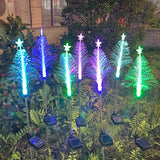 Solar Fiber Optic Pentagram Christmas Light Outdoor