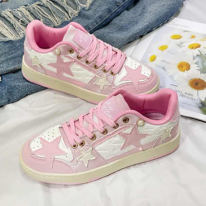 Fashionable All-match Star Flat Sneakers For Women