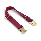 Soft Burgundy Velvet Pet Collar Dog Collar