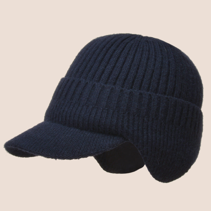 Gorro de punto con protección para los oídos, cálido, para exteriores, otoño e invierno, europeo y americano