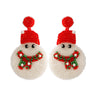 Christmas Snowman Beads Earrings For Women Girls Ins Style Happy New Year Xmas Festival Jewelry Gifts