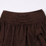 Women's Irregular Lace-up Waist Skirt