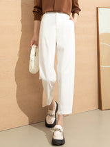 High Waist Draped Sickle Modal Suit Pants