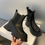 Platform Martin Boots Widened Smoke Pipe Chelsea Plus Size Women's Boots