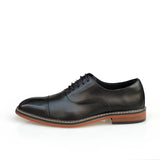 Leather Shoes Men's British Genuine Leather Pointed Brown Vintage Oxford