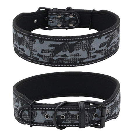 Collar de perro cómodo de camuflaje reflectante