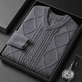 High-end Thickened V-neck Autumn And Winter Thermal Base Sweater