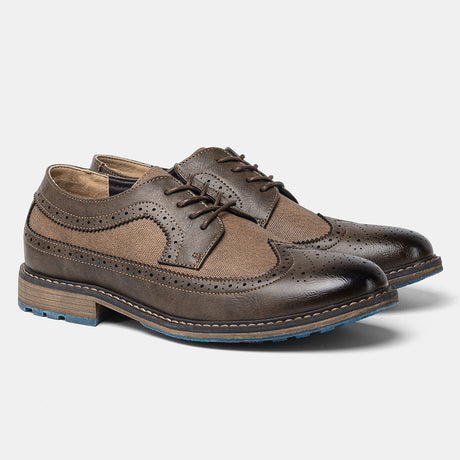 Zapatos de cuero de negocios informales a juego de colores Brogue para hombres cómodos