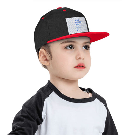 Gorro de hip hop en contraste con ala plana para niños