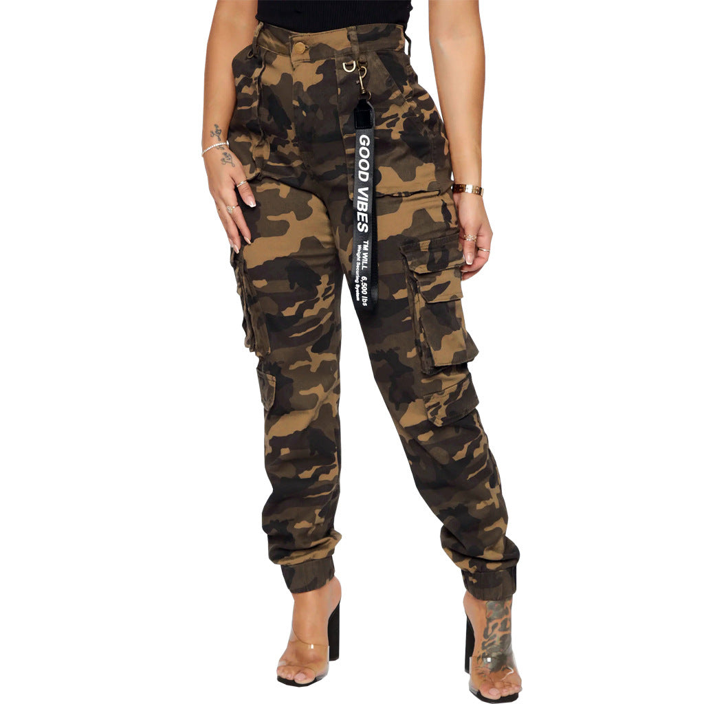 Slim Fit Camouflage Comfortable Leisure Tappered Stretch Overalls