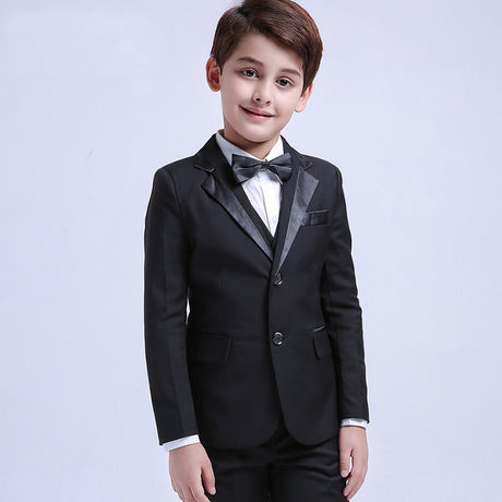 Children'sSuit Boy Dress Flower Girl Show Host Black