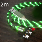 Cable de carga magnético Streamer Cable de carga rápida iluminación Cable Micro USB cargador magnético LED Cable tipo C