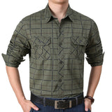 Men's Spring And Autumn Long-sleeved Plaid Shirt