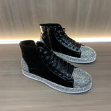 Men's Spring And Autumn New High Top Fashion Hot Diamond Casual Board Shoes