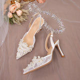 Women's Lace Fashion High Heels Pearls