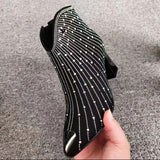 New Pointed Toe Anti-collision High Heel Starry Rhinestone Booties Women