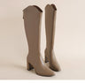 Chunky Heel High Women's Below The Knee Pointed Boot