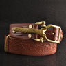 Men's Leisure Leather Belt With Woven Pattern