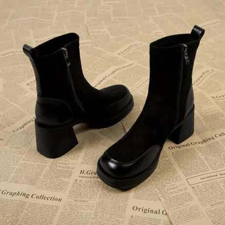 Thick Bottom Boots Chunky Heel Martin Boots Women