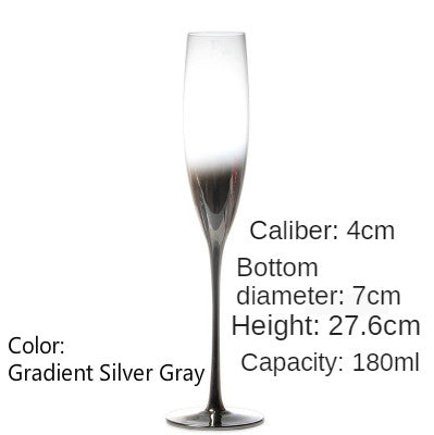 Crystal Electroplating Silver Grey Gradient Red Wine Glass