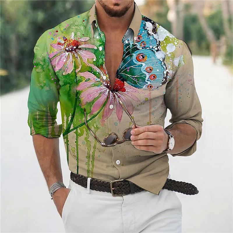 Camisa floral suelta para hombre Playa Retro