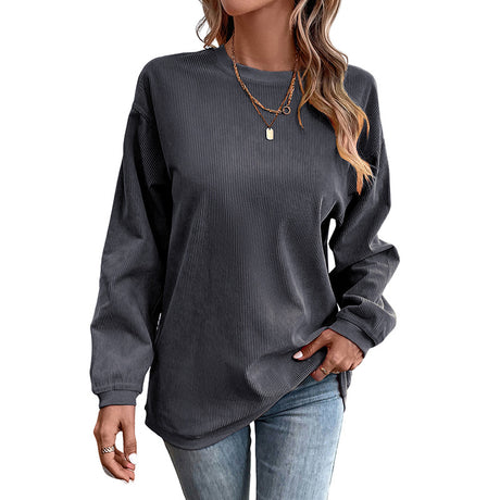 Hour Round Neck Letter Print Pullover Women's Sweater Base