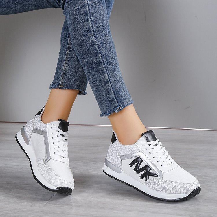 Zapatos para correr a juego con punta redonda y cordones con estampado informal a la moda para mujer