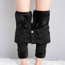 High Waist Velvet Thickening Denim Female Stretch Feet Pants