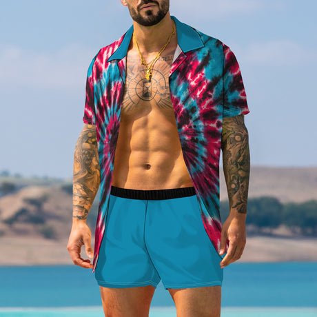 Colorful 3D Printed Vacation Suit For Men