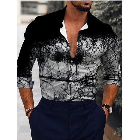 Camisa de hombre con solapa Impresión digital 3D