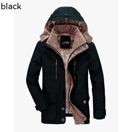 Men's Cotton-padded Coat Mid-length Fleece-lined Thickened