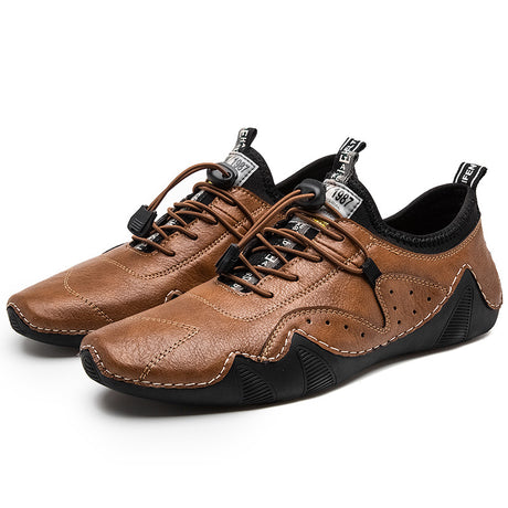 Zapatos de cuero casuales de moda versátiles y transpirables para hombres