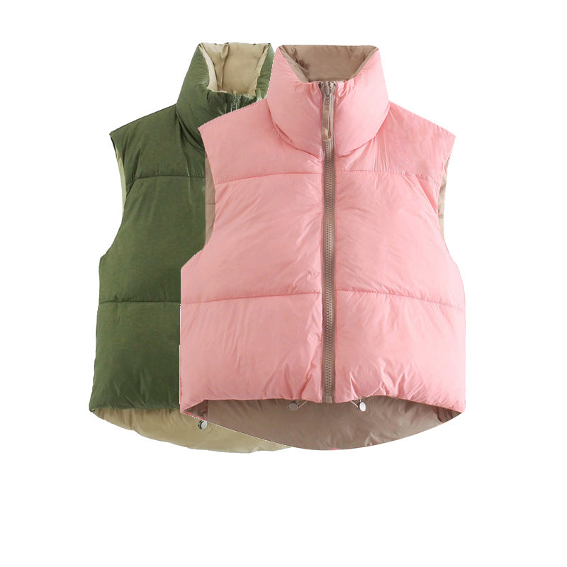 Women's Reversible Cotton-padded Coat Vest