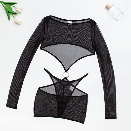 European And American Comfortable Sheer Mesh Design Two-piece Set