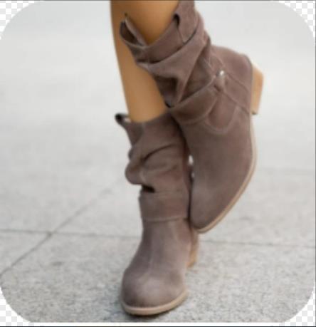 Women's Low Heel Suede Short Boots